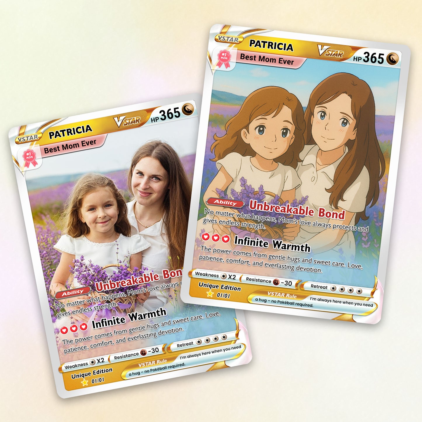 Anime-Inspired Personalized Pokemon Card for Mom - Mother's Day Custom Pokemon Card - Pokemon Mommy Card - Customizable Trading Cards - CPC-40