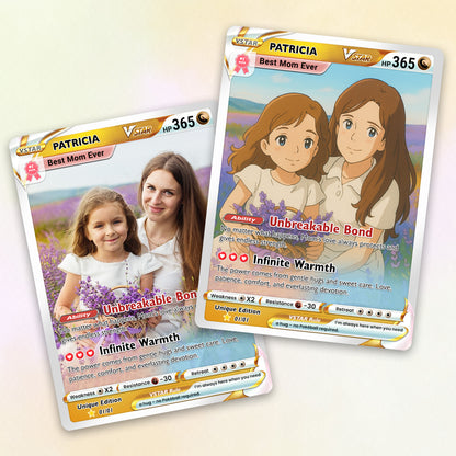 Anime-Inspired Personalized Pokemon Card for Mom - Mother's Day Custom Pokemon Card - Pokemon Mommy Card - Customizable Trading Cards - CPC-40