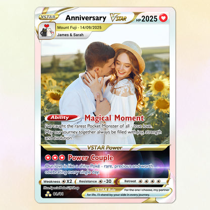 Anime Transformation Custom Pokemon Card - Personalized Poke Card for Couples - Holographic Effect Available - CPC-30
