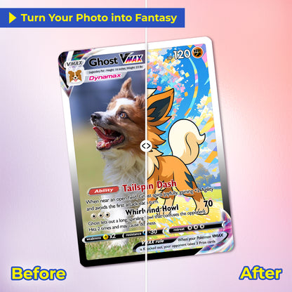 Custom Pokémon Card for Pet Lovers, Personalized Pokémon Card with Pet Photo for Dog Mom Cat Mom Dog Dad Cat Dad - CPC-41
