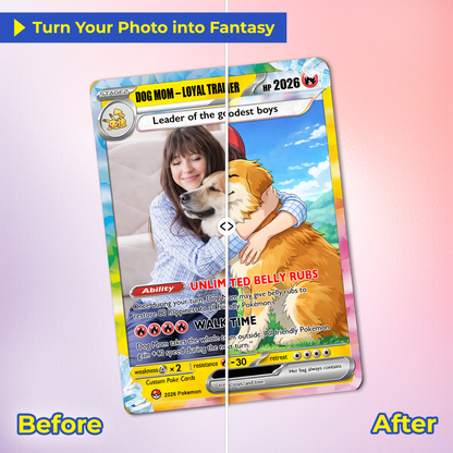 Mother’s Day Gift 2026 | Custom Dog Mom Pokémon Card – Personalized Gift for Dog Lovers | Custom Pet Mom Anime Card - CPC-77.B
