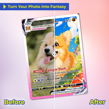 Custom Pokémon Card for Pet Lovers - Personalized Pokemon Card with Pet Photo for Dog Mom, Cat Mom, Dog Dad, Cat Dad - CPC-Pet-01