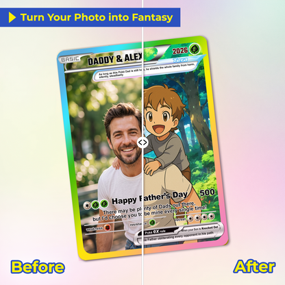 Custom Pokemon Card  - Anime-Inspired Personalized Pokemon Card for Dad - Personalized Poke Card Custom Gift for Dad - CPC-17