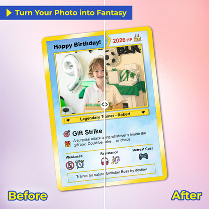 Personalized Pokémon Card for Date of Birth, Happy Birthday Custom Pokémon Card - CPC-43