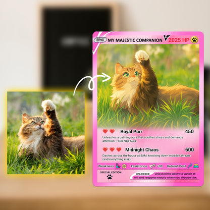 Custom Pokémon Card for Pet Lovers, Personalized Pokémon Card with Pet Photo for Cat Dad Cat Mom - CPC-35