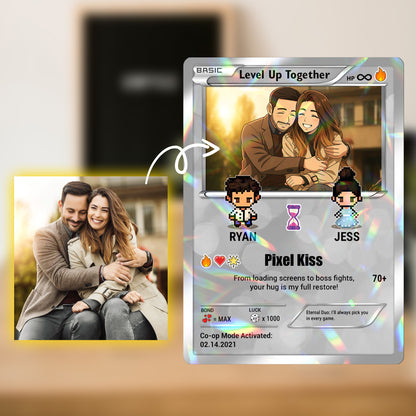 Pixel Characters & Anime Transformation Custom Pokemon Card - Personalized Poke Card for Couples - CPC-51