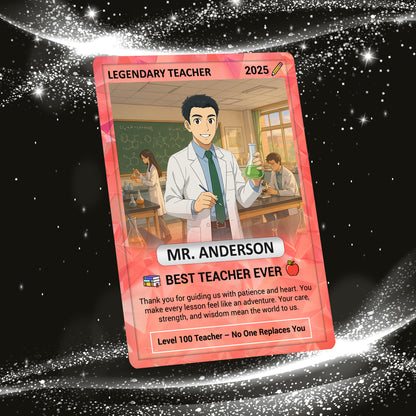 Custom Pokemon Cards Teacher Appreciation, Change Your Photo to Ghibli Style, Thank You Teacher Gift, Personalized Pokemon Cards - CPC-63