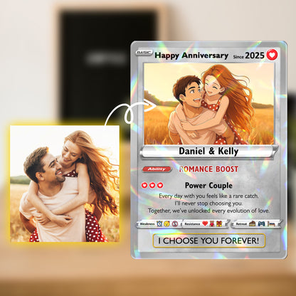 Custom Couple Pokemon Cards for Anniversary Day, Transform to Anime Styles - CPC-01