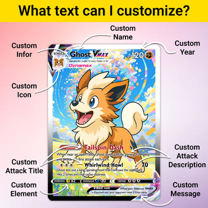 Custom Pokémon Card for Pet Lovers, Personalized Pokémon Card with Pet Photo for Dog Mom Cat Mom Dog Dad Cat Dad - CPC-41