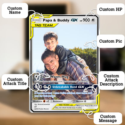 Custom Pokemon Card for Dad - Anime-Inspired Personalized Pokemon Card for Dad - Perfect Gift for Dad - CPC-60