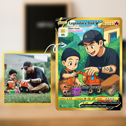 Best Dad Ever Pokemon Card, Custom Pokemon Card  - Anime-Inspired Personalized Pokemon Card for Dad - Perfect Gift for Dad - CPC-50
