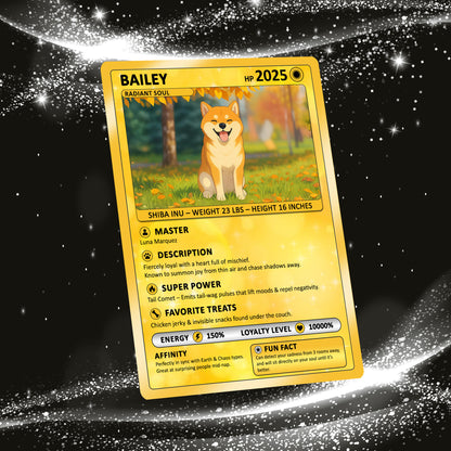 Deep Customizable Pokémon Card for Pet Lovers, Personalized Pokémon Card with Pet Photo for Dog Mom Cat Mom Dog Dad Cat Dad - CPC-09