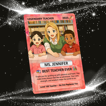 Legendary Teacher Gift Card, Custom Pokemon Cards Teacher Appreciation, Change Your Photo to Ghibli Style, Thank You Teacher Gift, Personalized Pokemon Cards - CPC-67