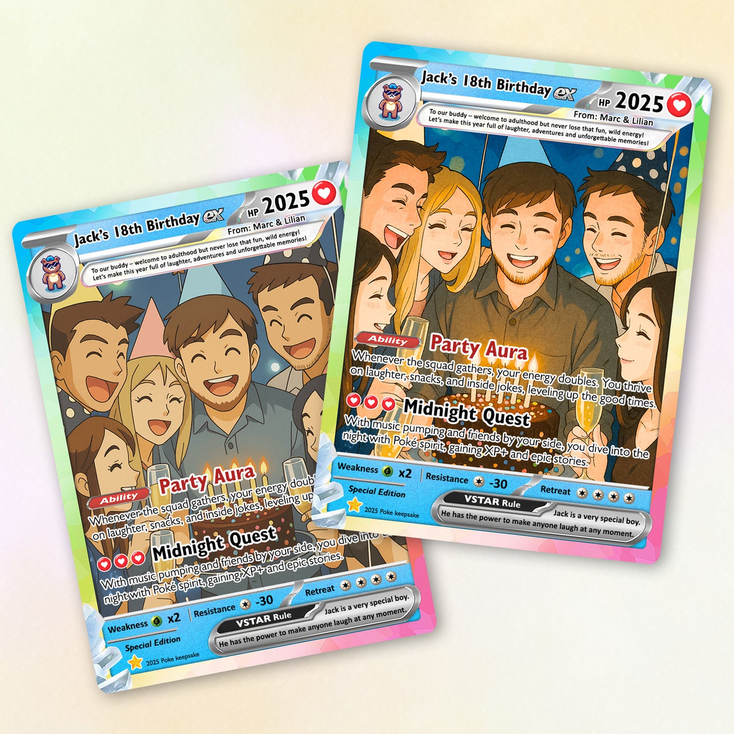 Custom Pokemon Card Birthday, Personalized Pocket Monster Style Gifts for Date of Birth, Best Anime-Inspired Cards for Friends, Son, Daughter, Partner - CPC-56