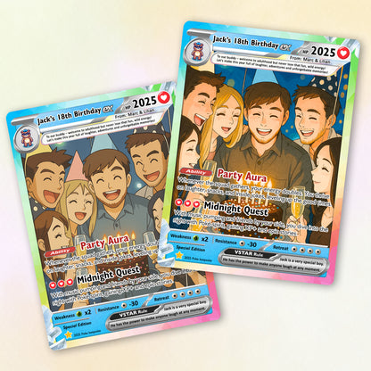 Custom Pokemon Card Birthday, Personalized Pocket Monster Style Gifts for Date of Birth, Best Anime-Inspired Cards for Friends, Son, Daughter, Partner - CPC-56