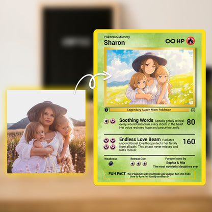 Pokemon Mommy Card - Mother's Day Custom Pokemon Card  - Anime-Inspired Personalized Pokemon Card for Mom | Customizable Trading Cards - CPC-37