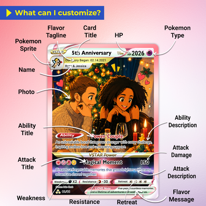Personalized Pokémon Card with Ghibli Transformation Photo, Comic Style Animated Custom Pokémon Cards, Unique Gift for Him and Her - CPC-150