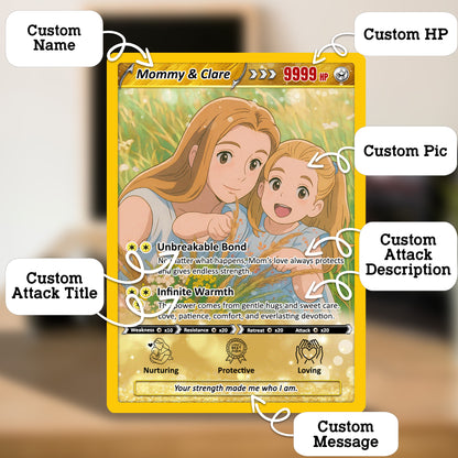 Mother's Day Custom Pokemon Card - Pokemon Mommy Card - Anime-Inspired Personalized Pokemon Card for Mom | Customizable Trading Cards - CPC-39