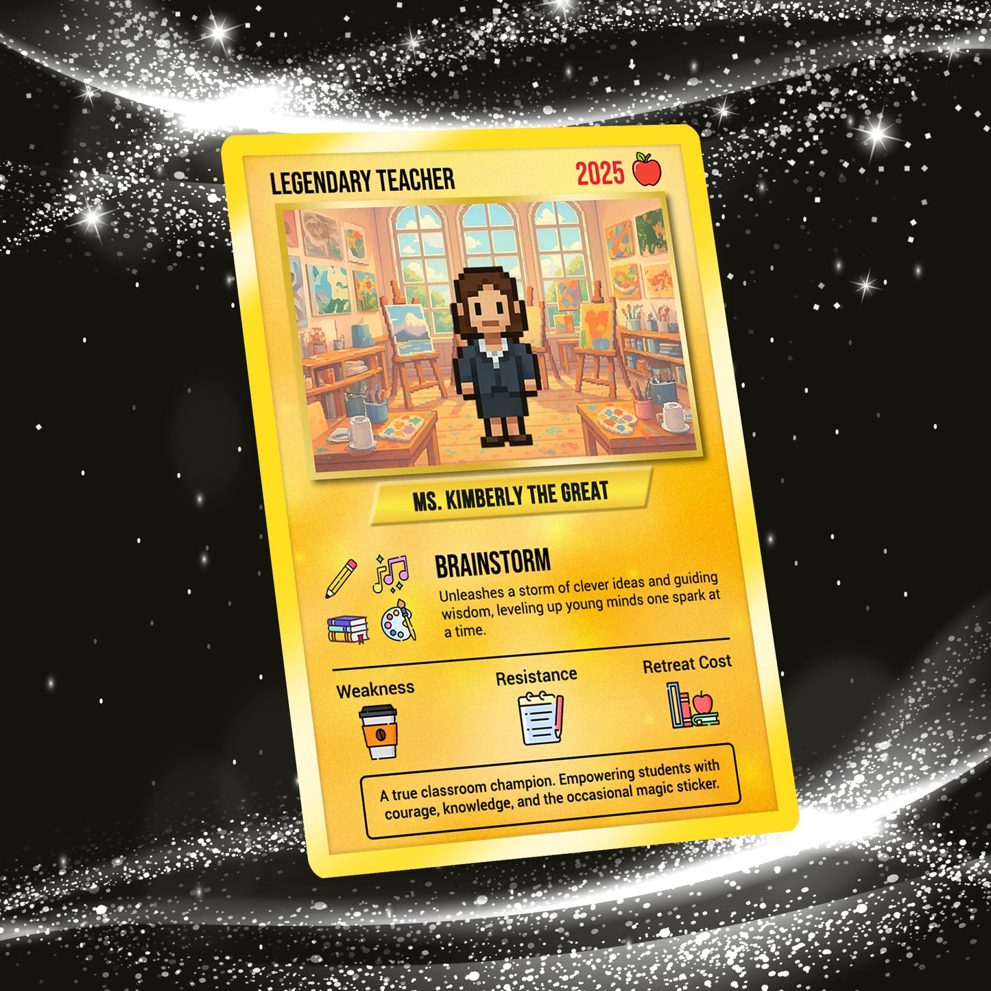 Custom Pokemon Cards Teacher Appreciation with Art Characters, Change Your Photo to Ghibli Style, Thank You Teacher Gift, Personalized Pokemon Cards - CPC-66