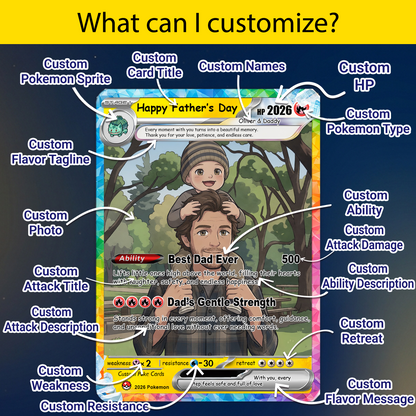 2026 Father's Day Custom Pokemon Card - Anime-Inspired Personalized Pokemon Card for Dad - Perfect Gift for Dad - CPC-107.A