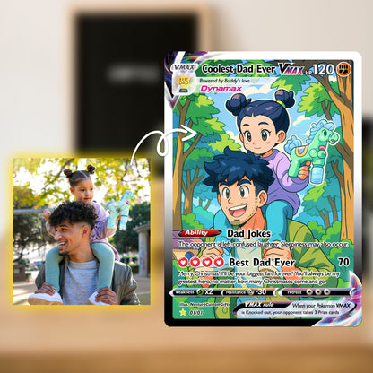 Coolest Dad Ever Pokemon Card, Custom Pokemon Card - Anime-Inspired Personalized Pokemon Card for Dad - Perfect Gift for Dad - CPC-55