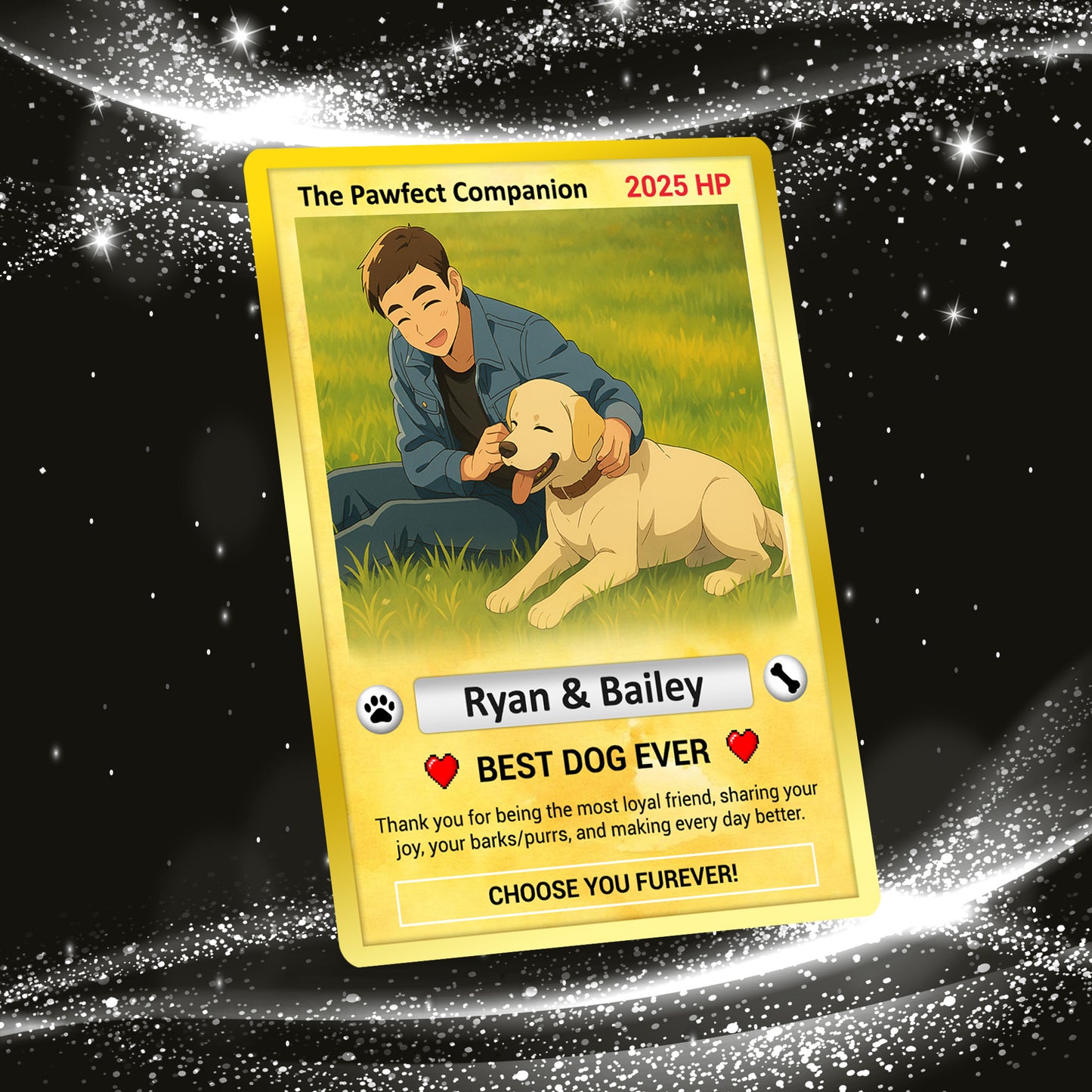 Custom Pokémon Card for Pet Lovers, Personalized Pokémon Card with Pet Photo for Dog Dad Dog Mom - CPC-10