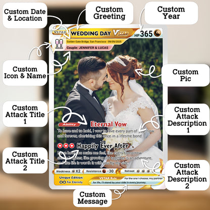 Personalized Pokemon Card for Couples with Ghibli Style - Custom Couple Pokemon Card for Him Her - Deep Custom Names Date Location - CPC-34