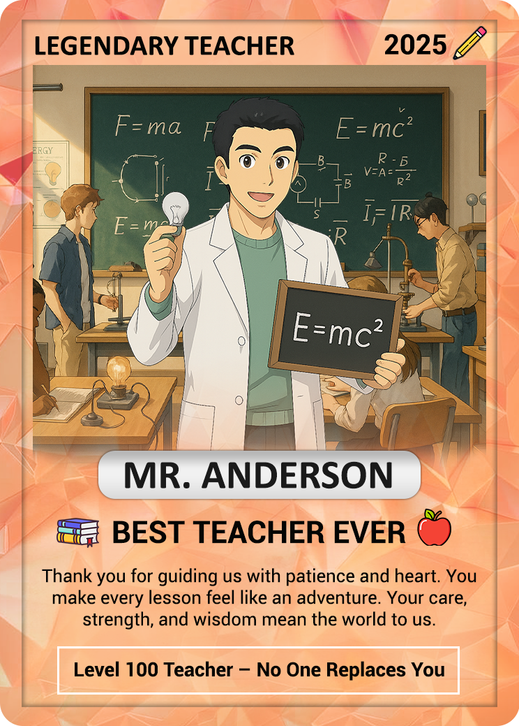 Custom Pokemon Cards Teacher Appreciation, Change Your Photo to Ghibli Style, Thank You Teacher Gift, Personalized Pokemon Cards - CPC-63