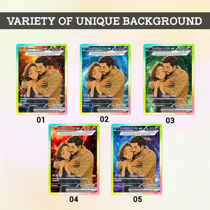 Custom Pokémon Cards with Anime Picture, Personalized Poke Cards Animated Style Gifts for Him and Her - CPC-04