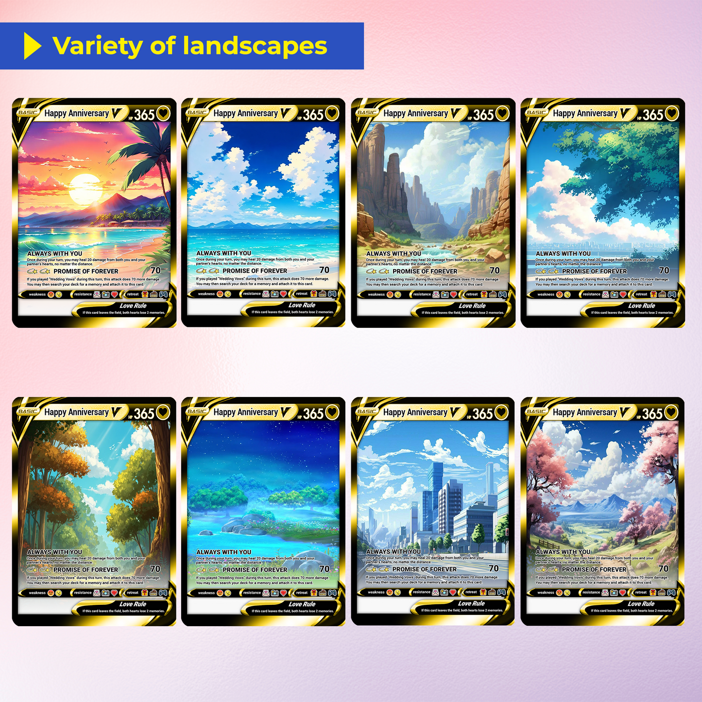 Happy Anniversary Personalized Pokémon Card, Anime Style Custom Pokémon Cards - CPC-03