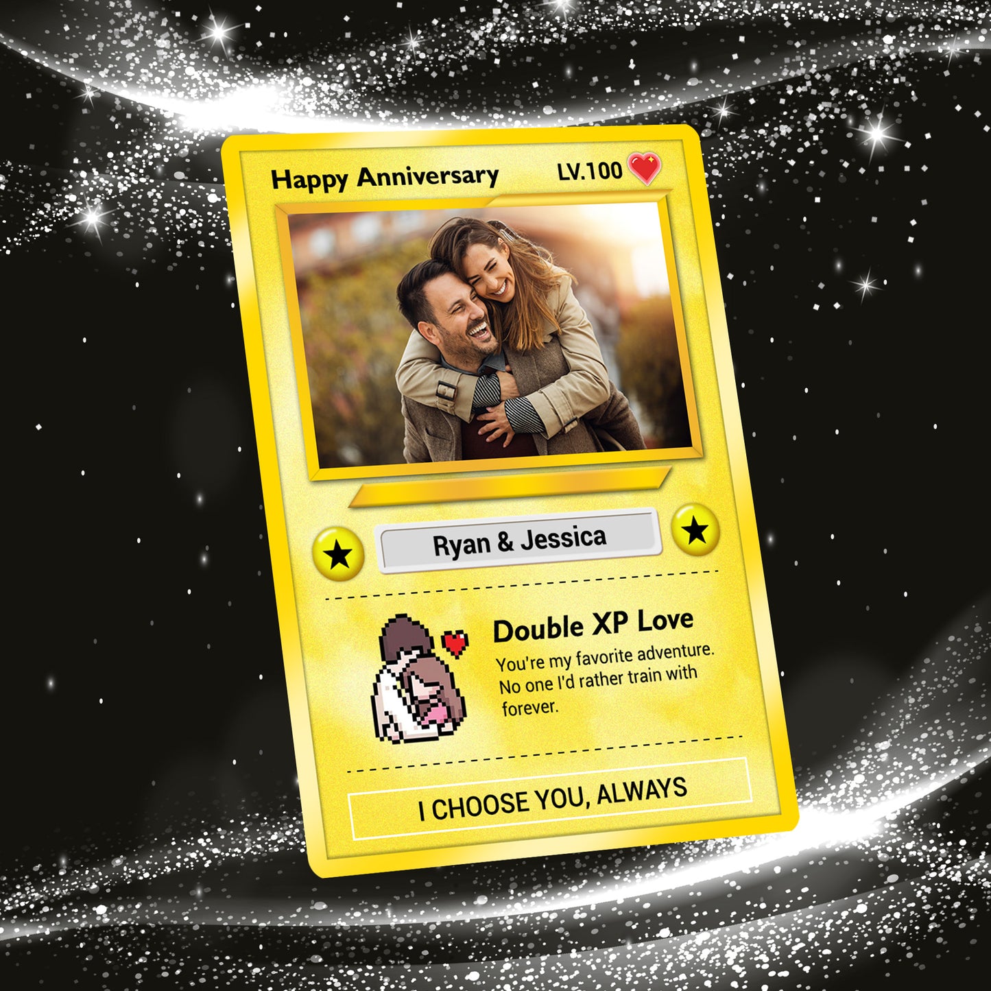 Custom Pokémon Cards for Couples, Change Photo to Anime Styles - CPC-02