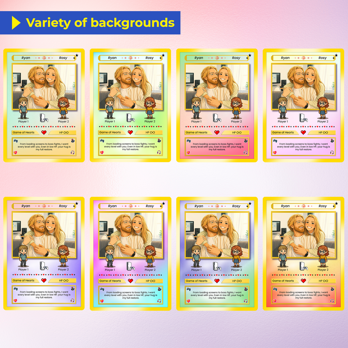 Personalized Pokémon Card with Animated Photo - Custom Pokémon Card for Couple - Customizable Gift for Him and Her - CPC-21.B