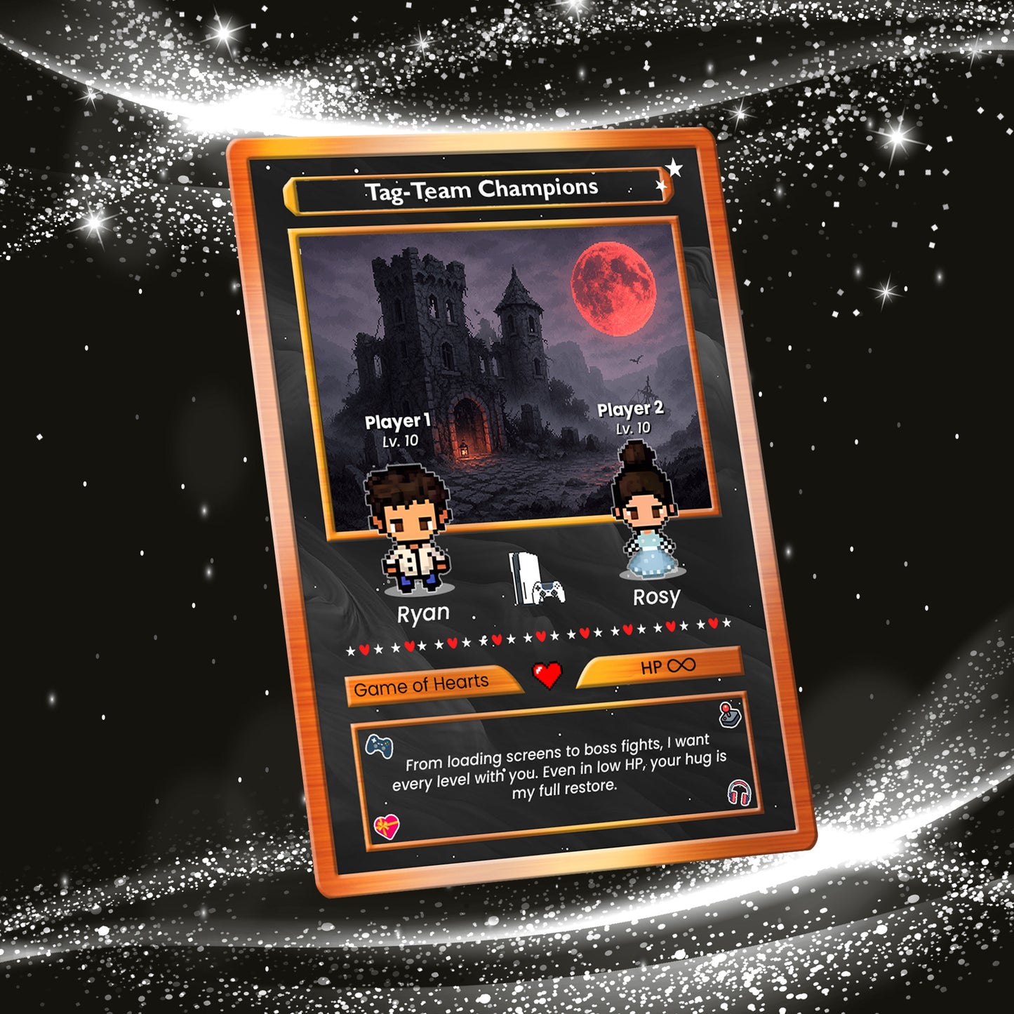 Anime Transformation Custom Pokemon Card - Personalized Poke Card for Couples - Custom by Pixel Characters - CPC-42