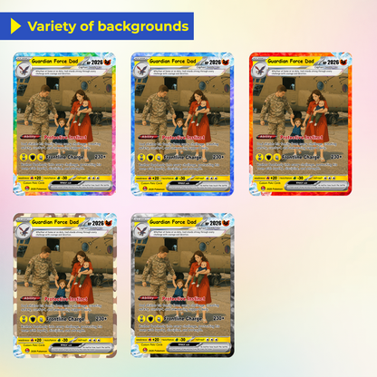 Military Dad Custom Pokémon Card for Father's Day - Father’s Day Personalized Pokémon Card for The Army Dad - Comic Anime Customizable Gift from Wife, Son & Daughter - CPC-141