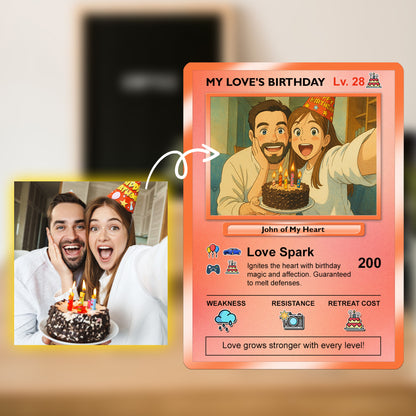 Customizable Pokemon Cards for Birthday, Anime Transformation Personalized Pokemon Card, Birthday Custom Pokemon Card for Couples - CPC-45