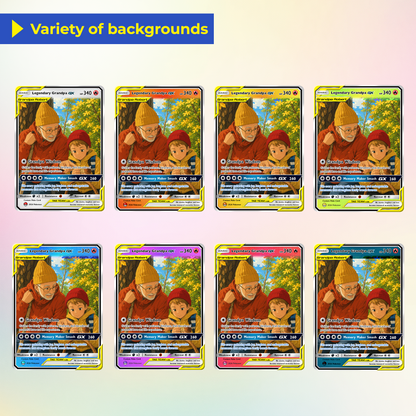 Legendary Grandpa Custom Pokémon Card for 2026 Father's Day - Anime Styles Personalized Pokémon Card for Grandpa - Perfect Classic Pokémon Card from Sons, Daughters & Grandkids - CPC-129