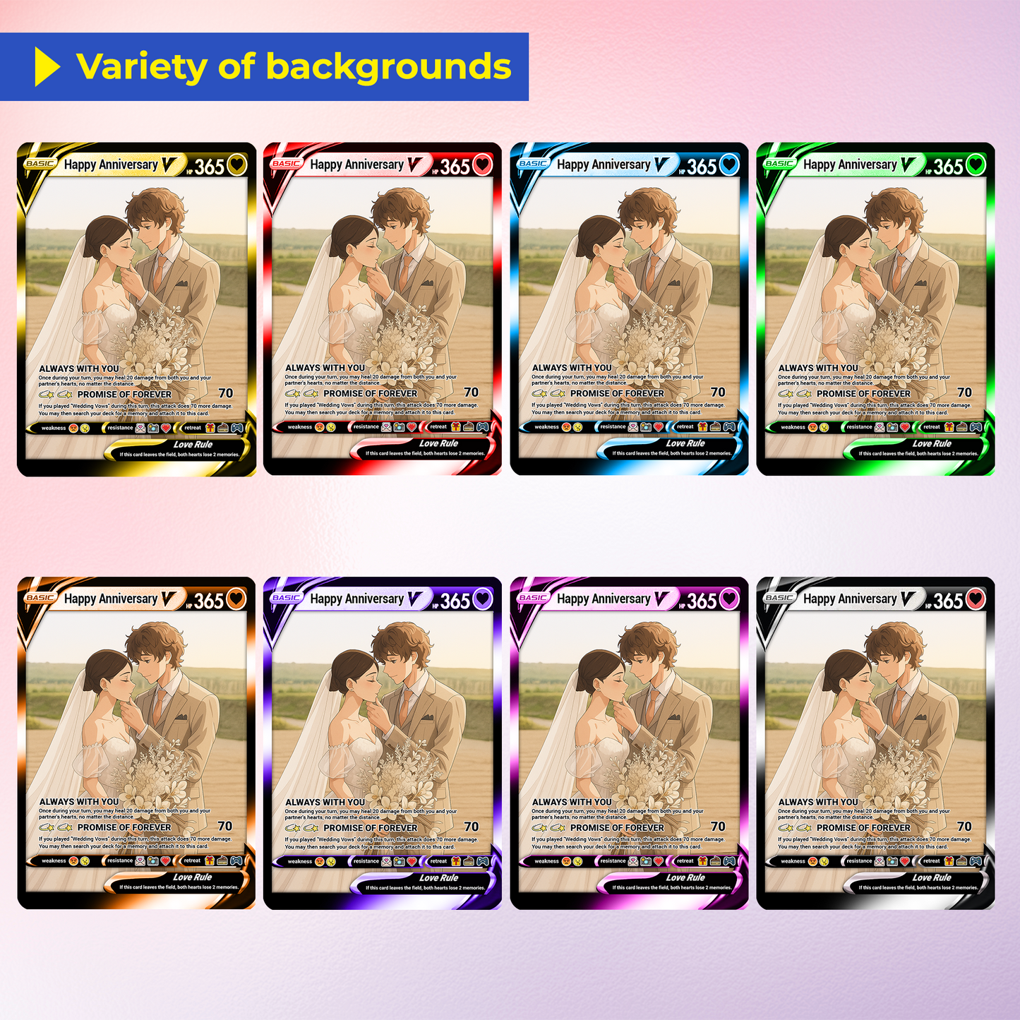 Happy Anniversary Personalized Pokémon Card, Anime Style Custom Pokémon Cards - CPC-03