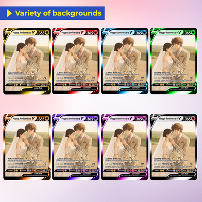 Happy Anniversary Personalized Pokémon Card, Anime Style Custom Pokémon Cards - CPC-03