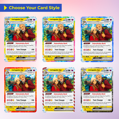 Personalized Poke Cards by Ghibli & Comic Anime Style, Custom Pokémon Cards with Animated Picture, Customizable Pokémon Gift for Him and Her - CPC-152