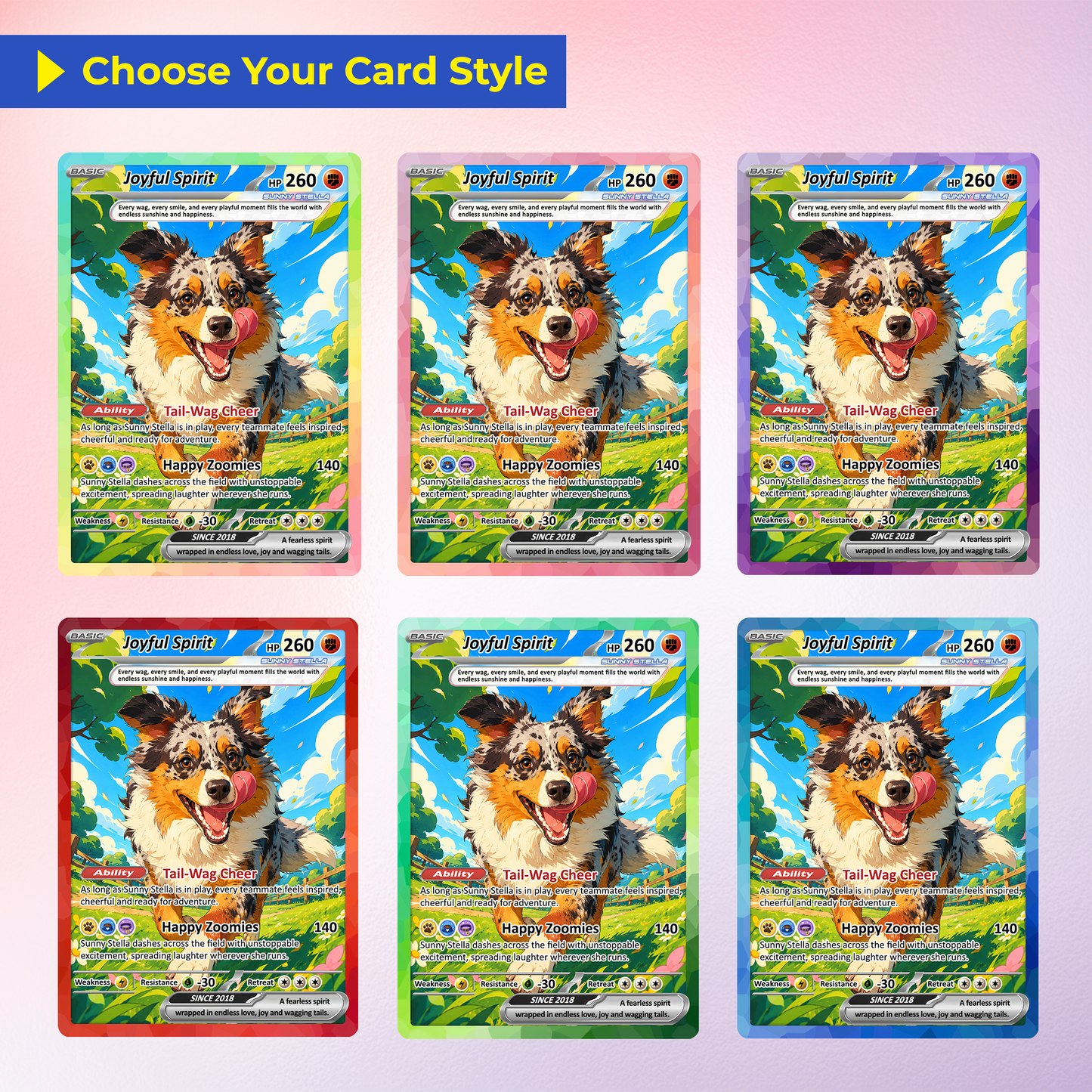 Personalized Poke Cards with Animated Pet Photo - Custom Pokémon Card -  Unique Gift for Pet Lovers, for Dog Mom, Cat Mom, Dog Dad, Cat Dad - CPC-Pet-04