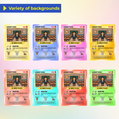 Teacher Appreciation Custom Pokémon Cards with Art Characters, Thank You Teacher Gift from Parents & Students, Personalized Pokémon Cards by Art Characters - CPC-66.B