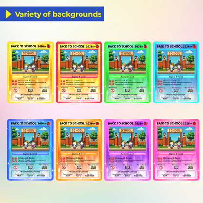 Back to School Custom Pokémon Card with Art Characters, Personalized Pokémon Card by Characters, Unique Gift for Pokémon Fans from Parents - CPC-69