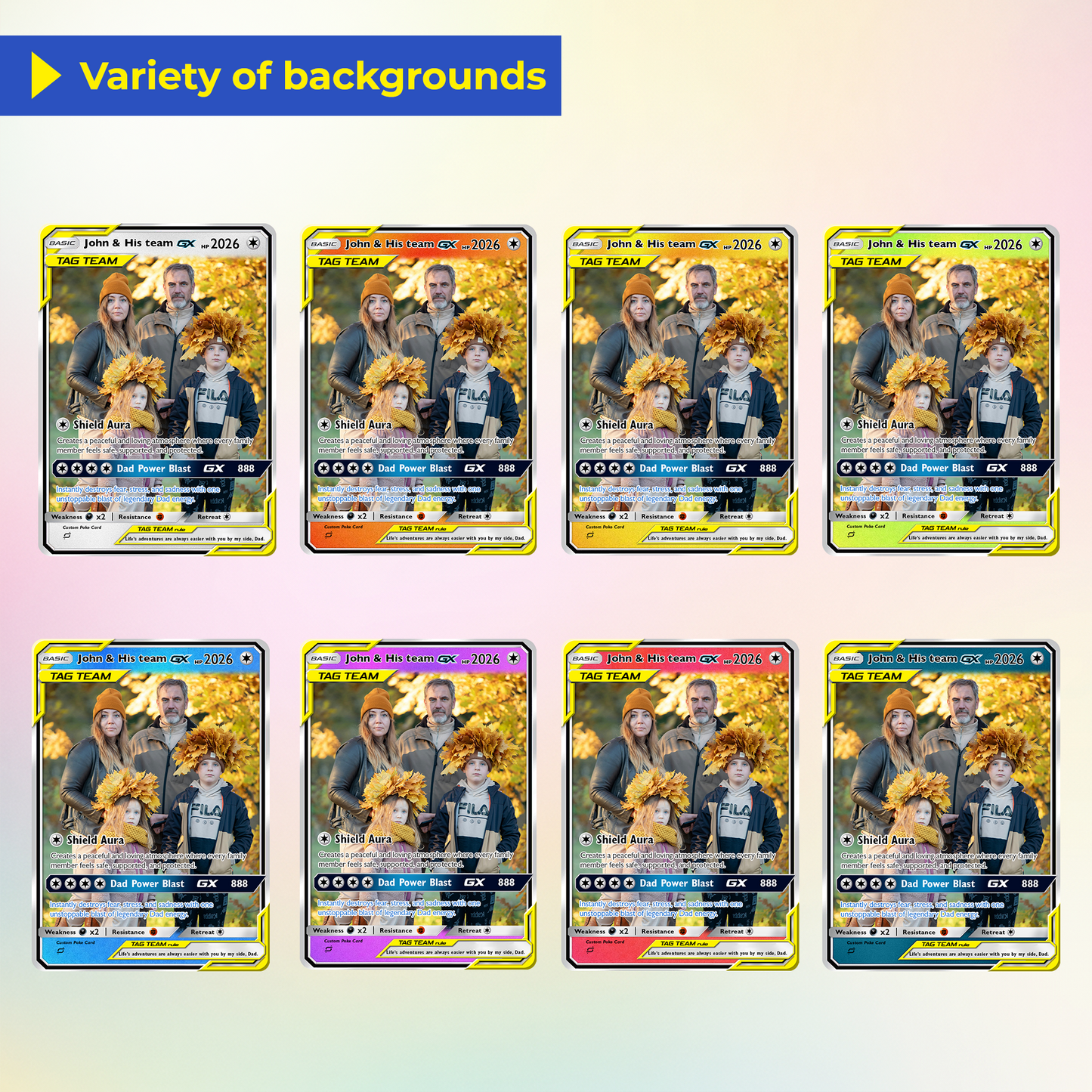 2026 Happy Father's Day Custom Pokémon Card - Comic Anime Style Personalized Pokémon Card for Dad - Perfect Gift for Dad - CPC-115