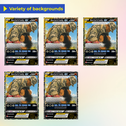 Happy Father's Day Custom Pokémon Card for Military Dad - Father’s Day Personalized Pokémon Card for The Army Dad - Trending Anime Customizable Gift from Wife, Son & Daughter - CPC-144
