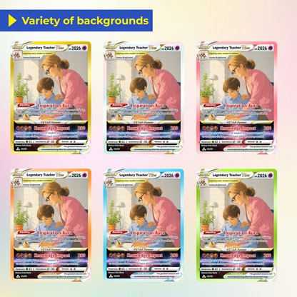 Legendary Teacher Custom Pokemon Cards, Teacher Appreciation Gift Card, Change Your Photo to Anime Styles, Thank You Teacher Gift, Personalized Pokemon Cards - CPC-BTS-07