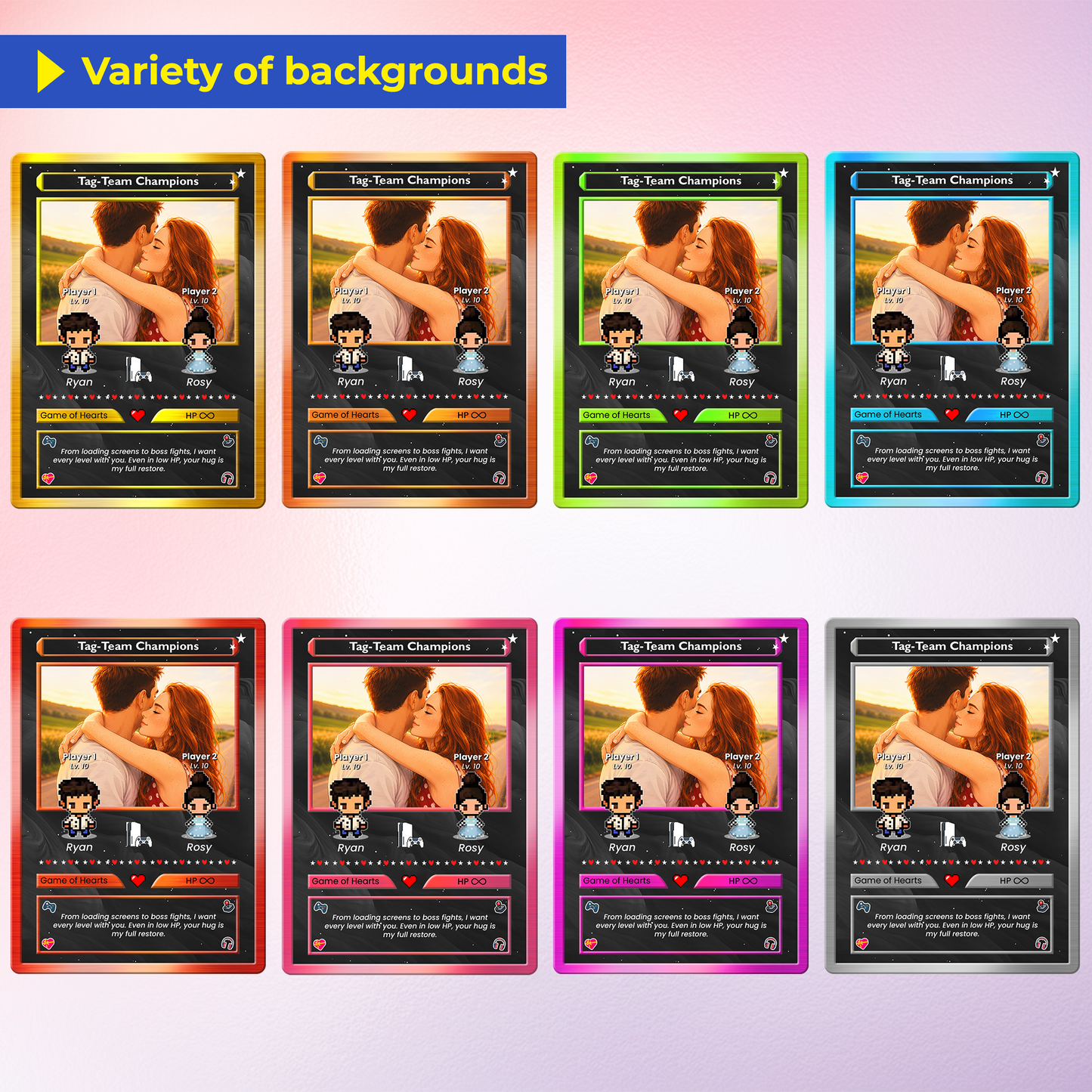 Anime Transformation Custom Pokemon Card - Personalized Poke Card for Couples - Animated Gift for Lovers - CPC-42.A