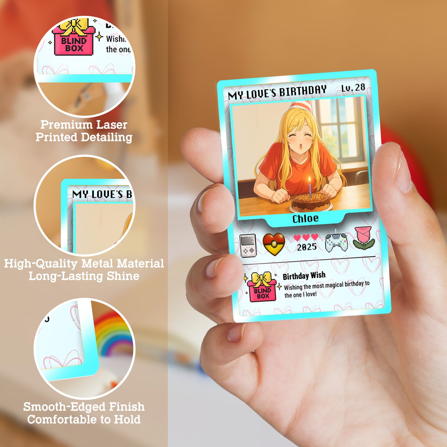 Birthday Custom Pokemon Card for Couples, Anime Transformation Personalized Pokemon Card, Customizable Pokemon Cards for Birthday - CPC-12