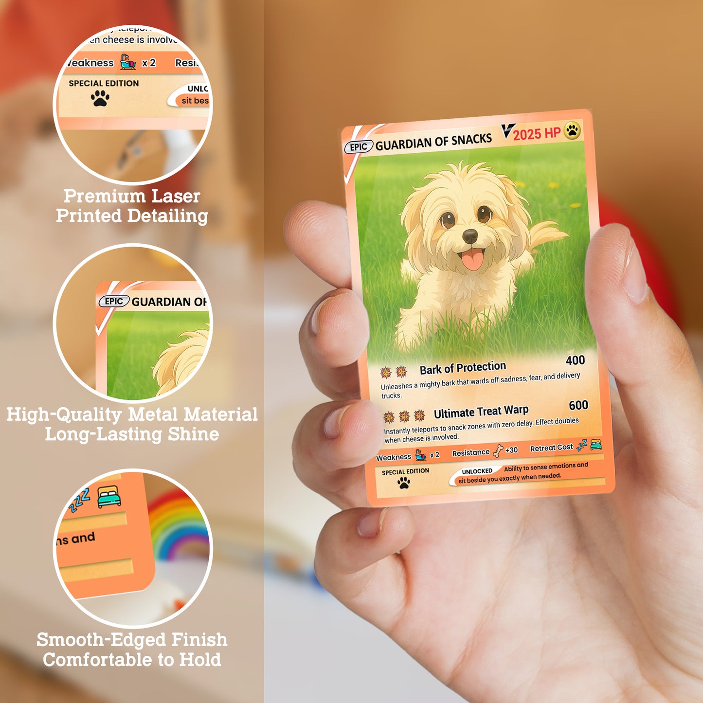 Custom Pokémon Card for Pet Lovers, Personalized Pokémon Card with Pet Photo for Dog Mom Cat Mom Dog Dad Cat Dad - CPC-57