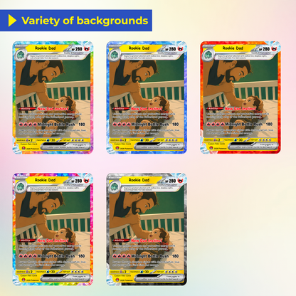 First-Time Dads Custom Pokémon Card - Comic Anime Style Personalized Pokémon Card for First Father’s Day - Perfect Gift for New Dads - CPC-126