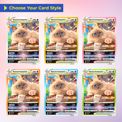 For Cat Lovers Custom Pokémon Card - Personalized Poke Cards with Animated Cat Photo - Unique Gift for Cat Mom, Cat Dad - CPC-Pet-05